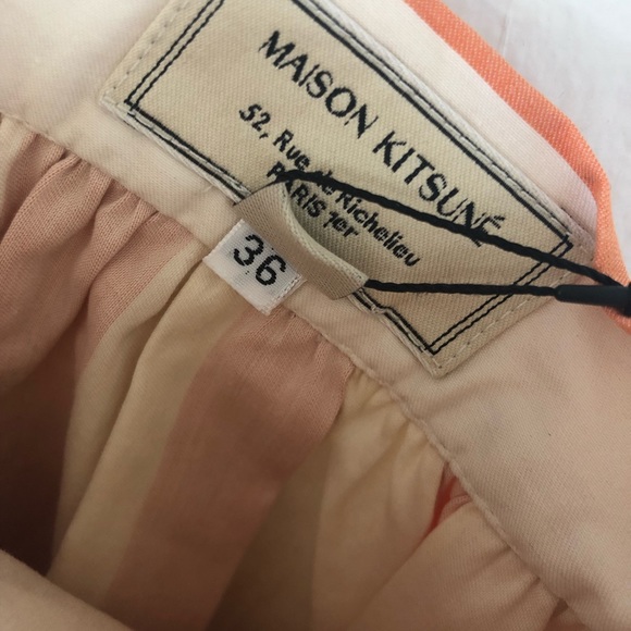 SOLD Maison Kitsune Striped Skater Skirt Size 36 - Picture 3 of 8